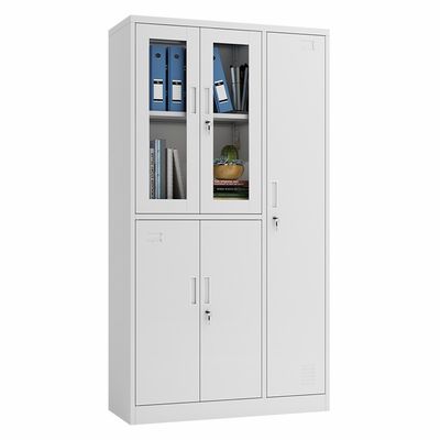 2つのガラス ドアは3つの鋼鉄ドア ファイルおよび衣服のための貯蔵用ロッカーに金属をかぶせる